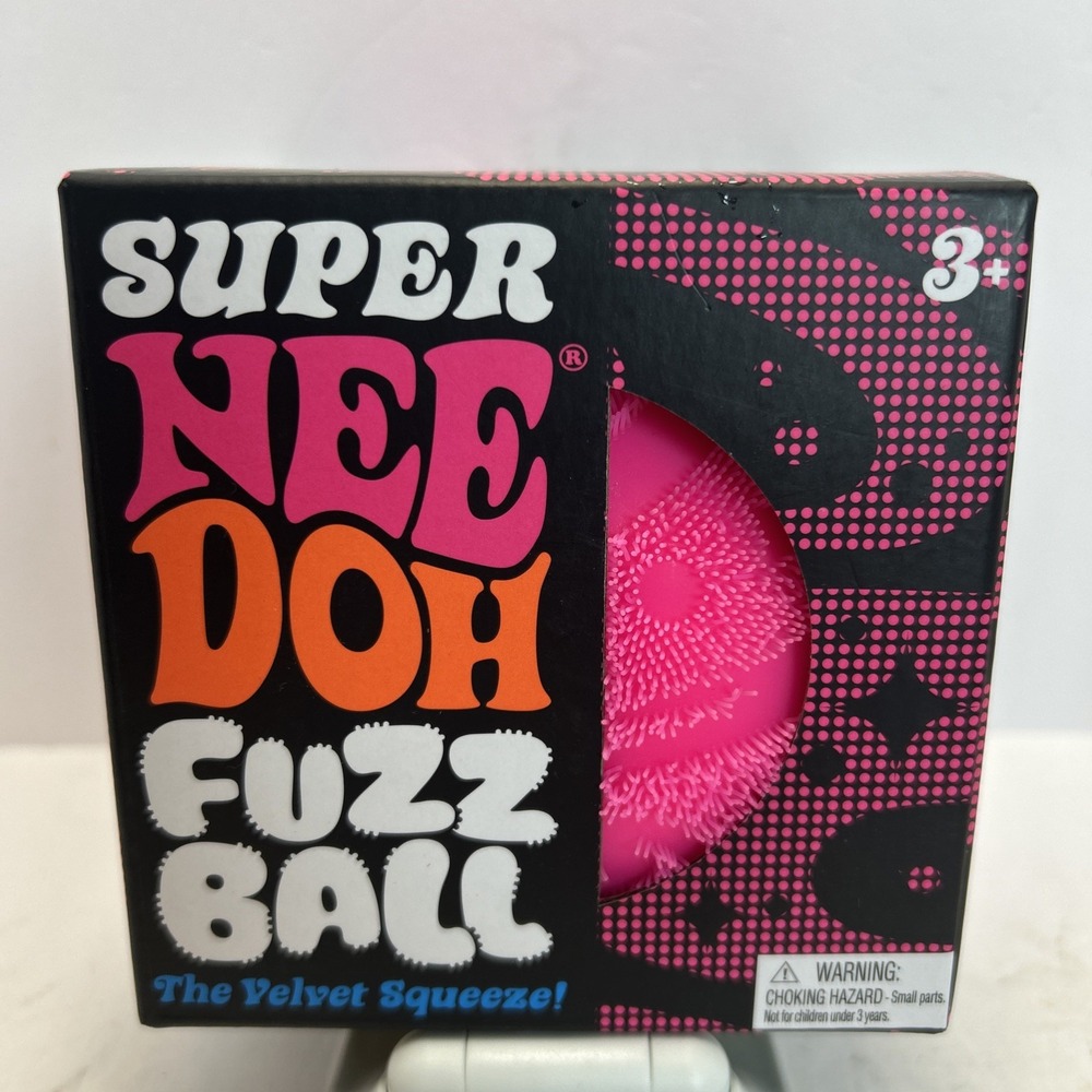 Nee Doh *SUPER* Fuzz Ball The Velvet Squeeze Pink Sensory Toy AUTHENTIC